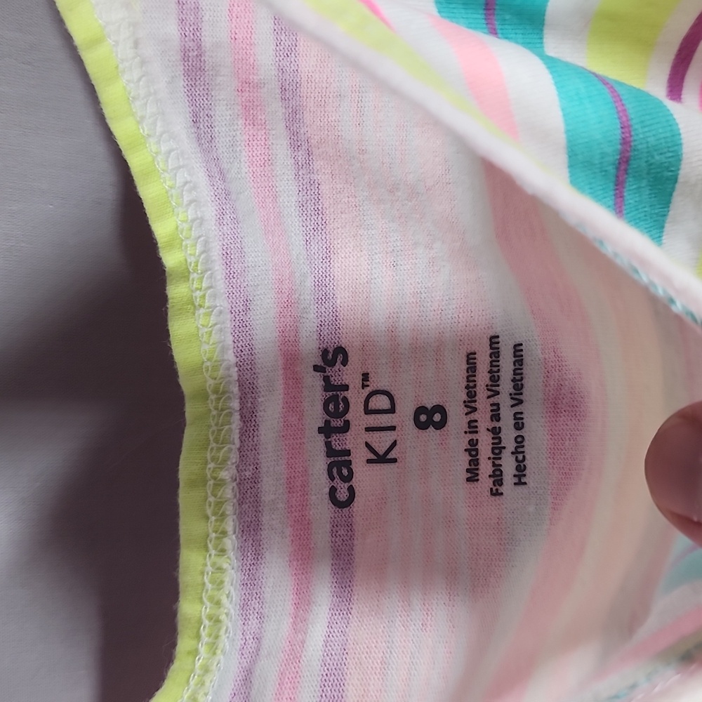 Carter's Kids Girls Striped Dress Size 8 - Picture 3 of 5